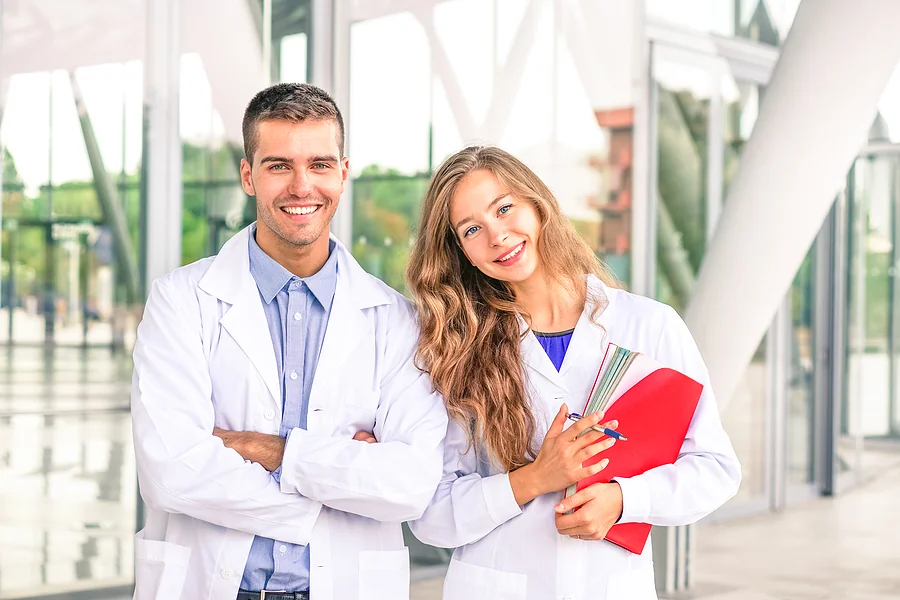 Medical students smiling
