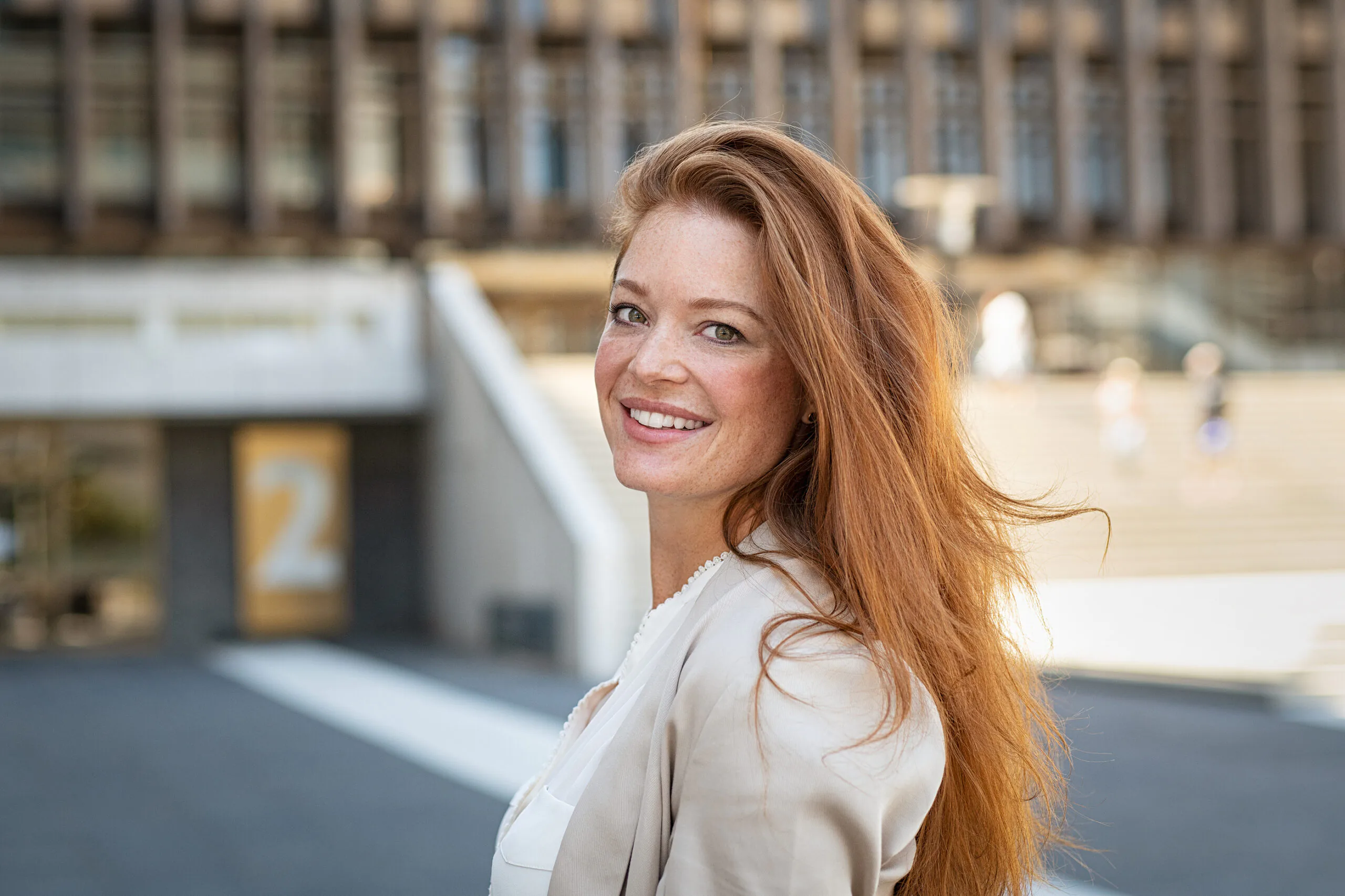 Woman smiling